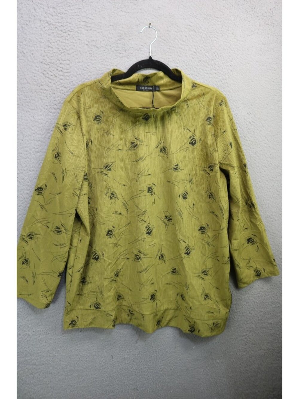 Creations Olive Soft Rosette Side Zip Top-XL-Velvet Florals-Romantic-NWT